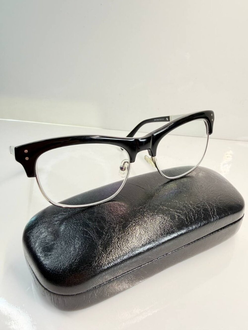 Joseph Marc JM4115 Black Browline Eyeglasses 55-19-145 Clubmaster Style